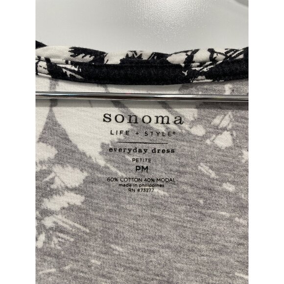 Sonoma Life + Style Everyday Dress Size Medium Petite Floral Short Sleeve Boho - Picture 3 of 7